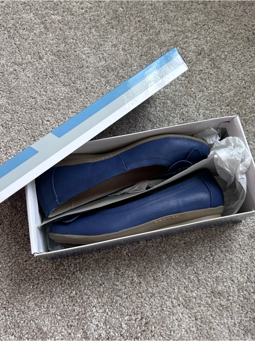 White Mountain Hudson Cobalt Blue Floral Ballet Flats Size 7 M Comfort EUC - Picture 10 of 12